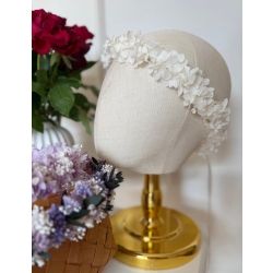 Wianek komunijny na głowę "Anielska Niewinność" Biała Hortensja